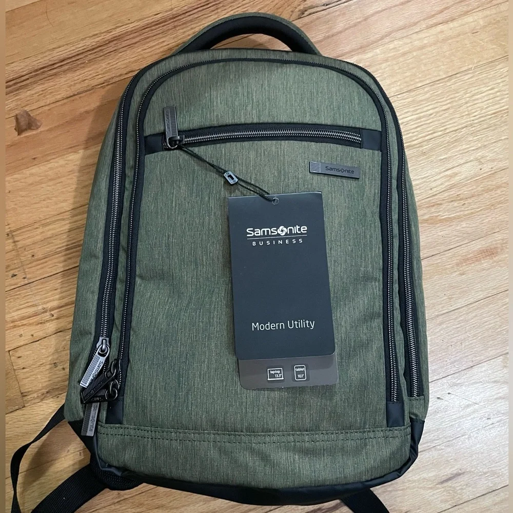 NEW Samsonite Business Modern Utlility Backpack- Olive- NWT
